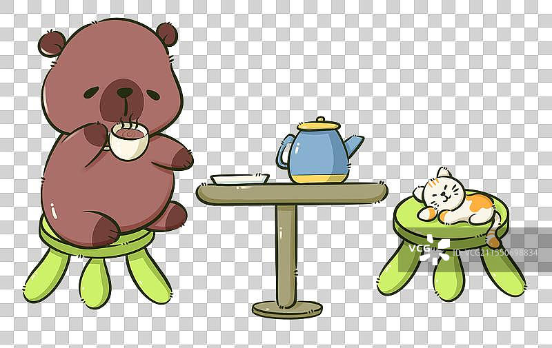 卡皮巴拉卡通手绘免扣元素图片素材