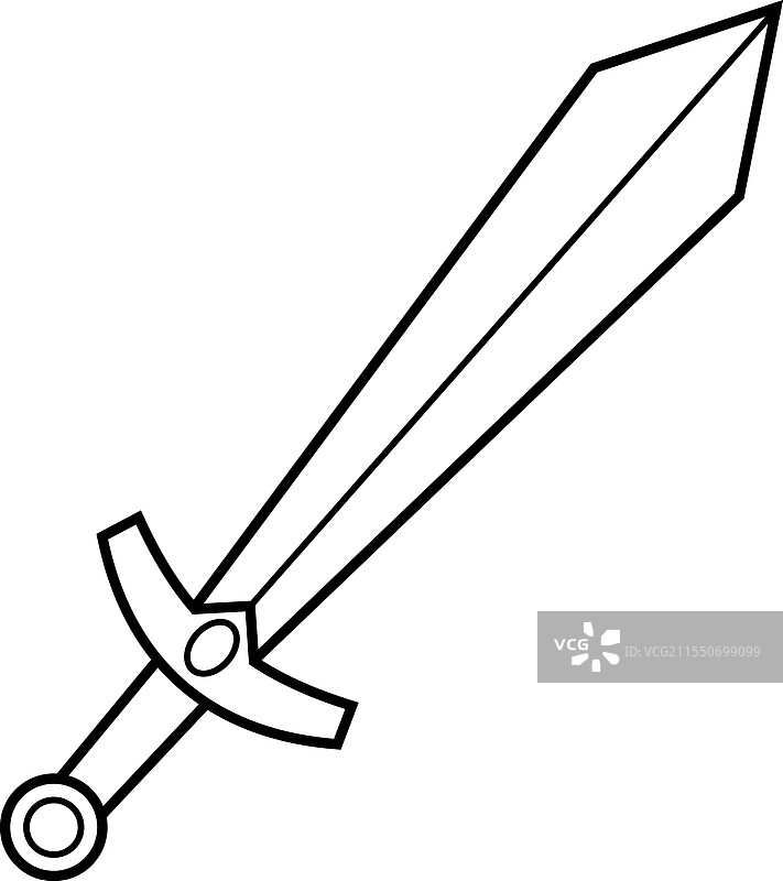 轮廓卡通王子骑士剑武器图片素材
