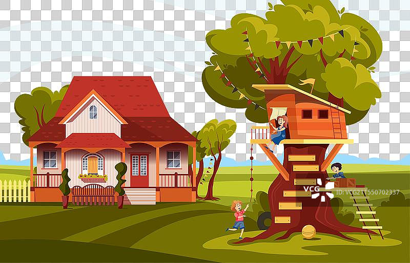 儿童树屋图片素材