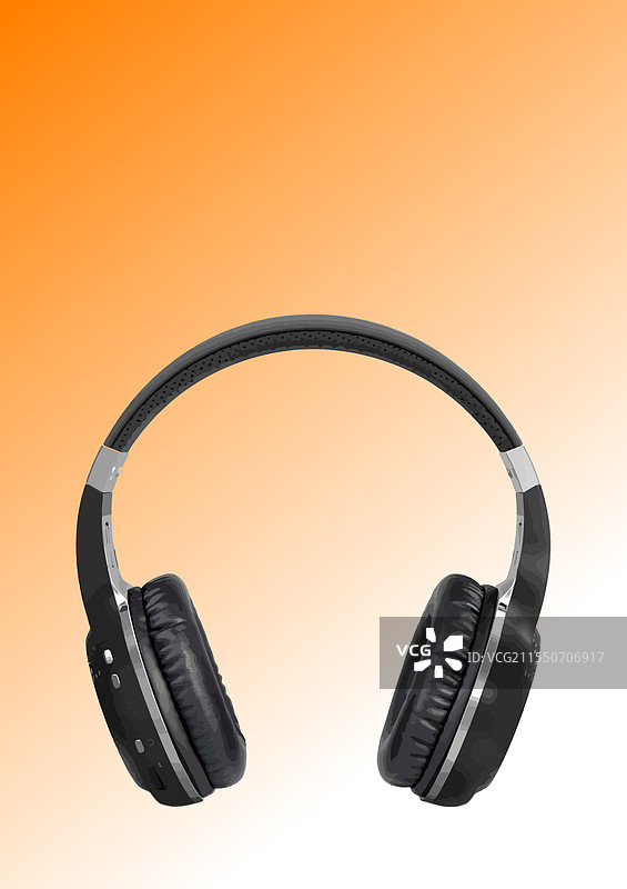 白色背景上的3D无线耳机模型图片素材