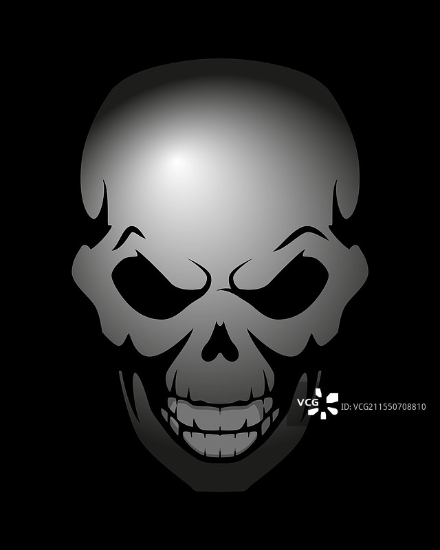 黑白人类头骨纹身图片素材