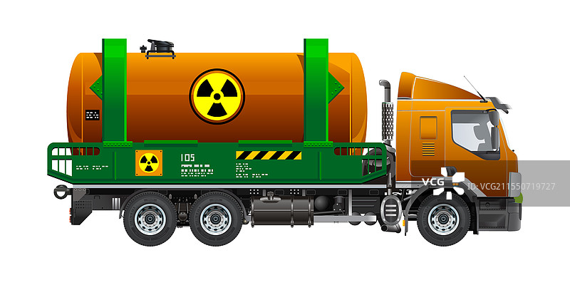 重型卡车运输液体有毒废物的罐体图片素材