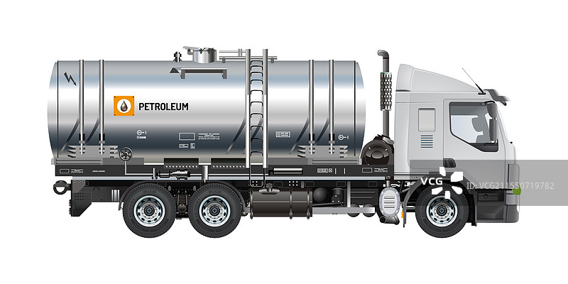 石油液体油罐车中型拖车图片素材