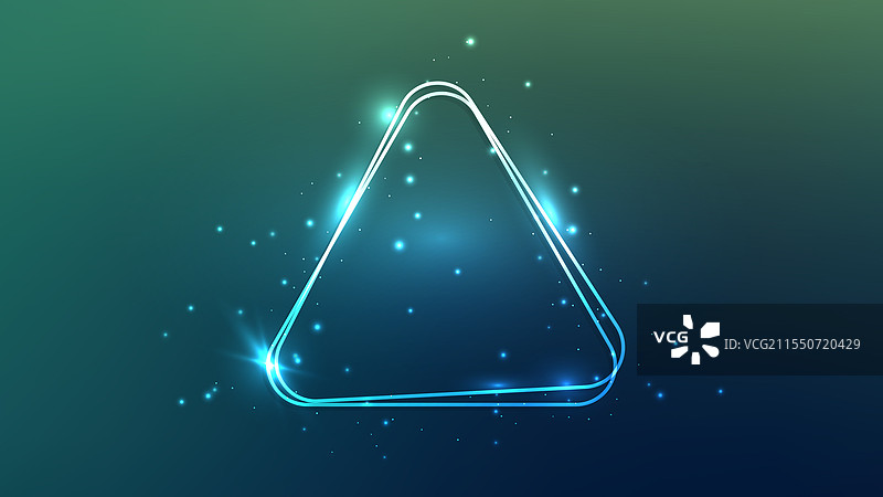 发光的霓虹圆形双三角框架图片素材