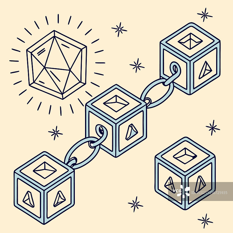 发光的区块链设计用于科技项目图片素材