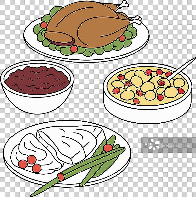 感恩节餐点艺术剪影图像图片素材