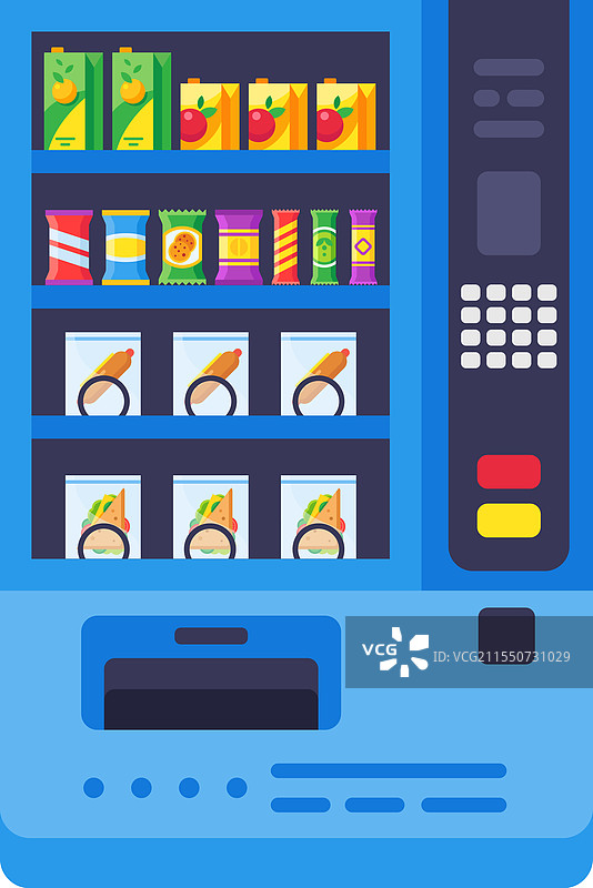 自动售货机提供各种零食和饮料图片素材
