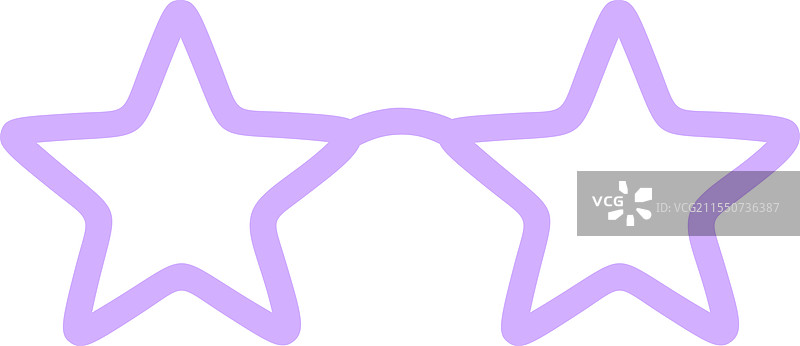 紫色星形太阳镜象征着名望和图片素材