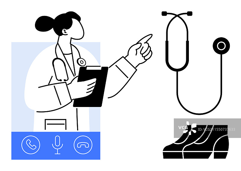 医生在进行虚拟咨询时图片素材