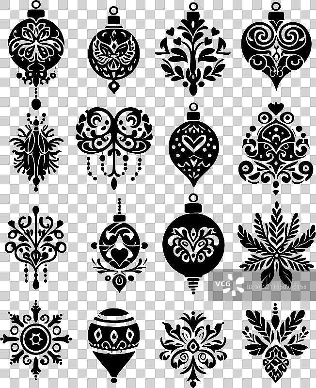 装饰品剪影图片素材