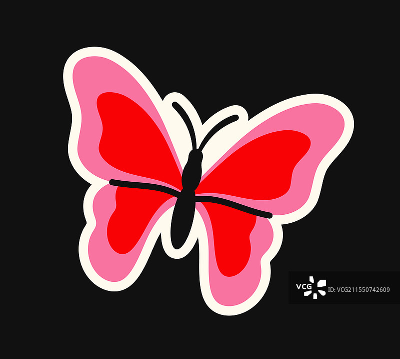 粉红色和红色的蝴蝶图片素材