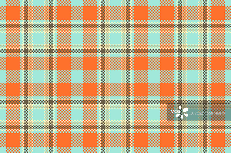 曲线纹理的格子图案，1940年代的无缝苏格兰格子布图片素材