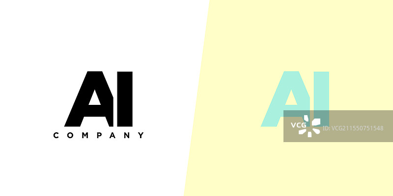 字母a和i的AI标志设计模板，简约风格图片素材