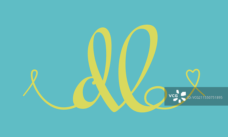 手写的初始婚礼单色字母组合书法图片素材