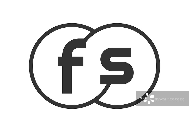 带轮廓圆形的FS商业公司徽标图片素材