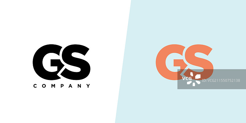字母g和s的简约logo设计模板图片素材