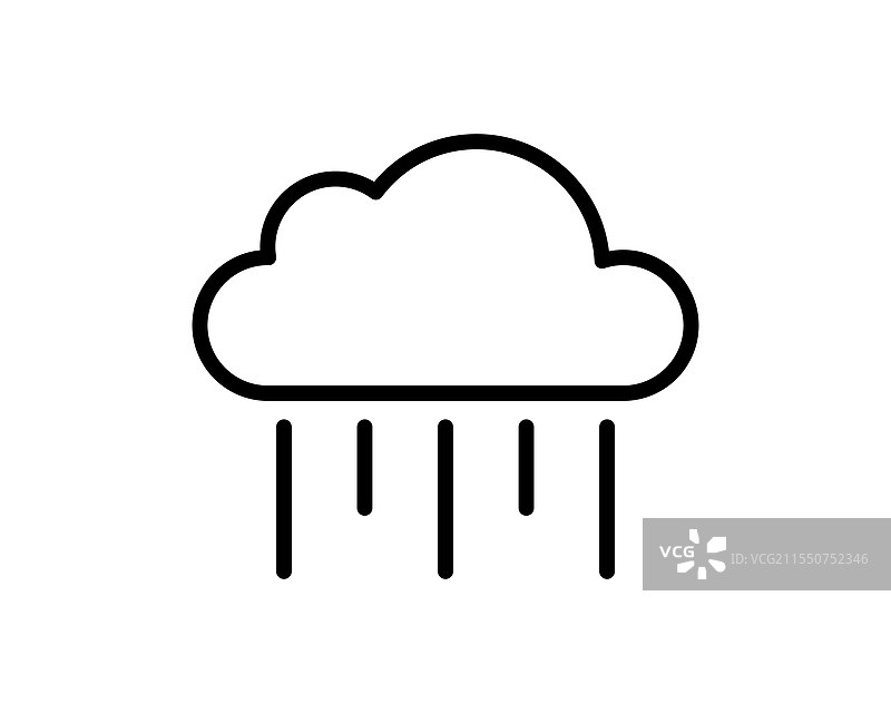 简单粗线条艺术图标描绘一朵云图片素材