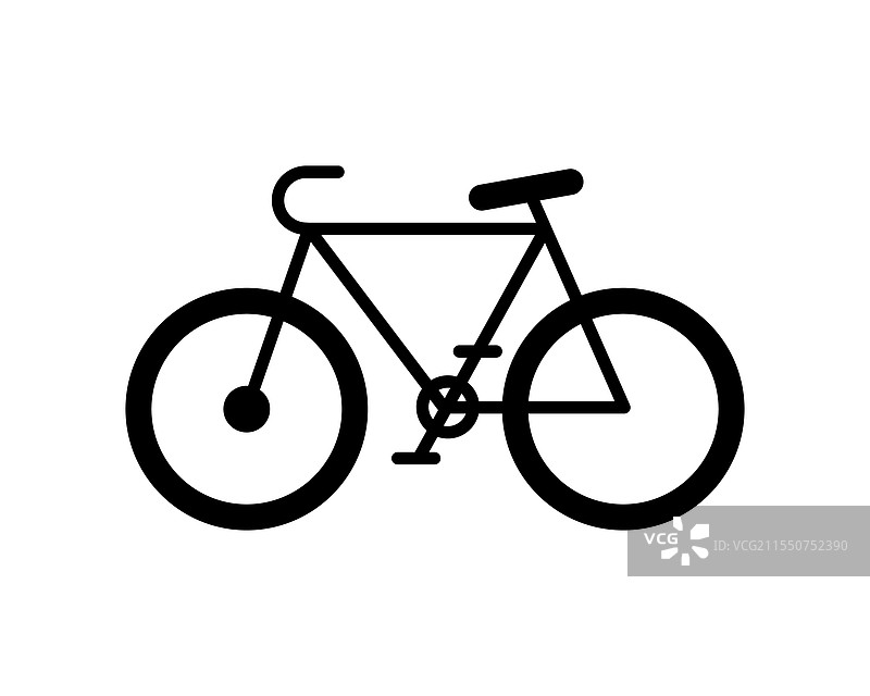 适合网站使用的简单黑色自行车图标图片素材
