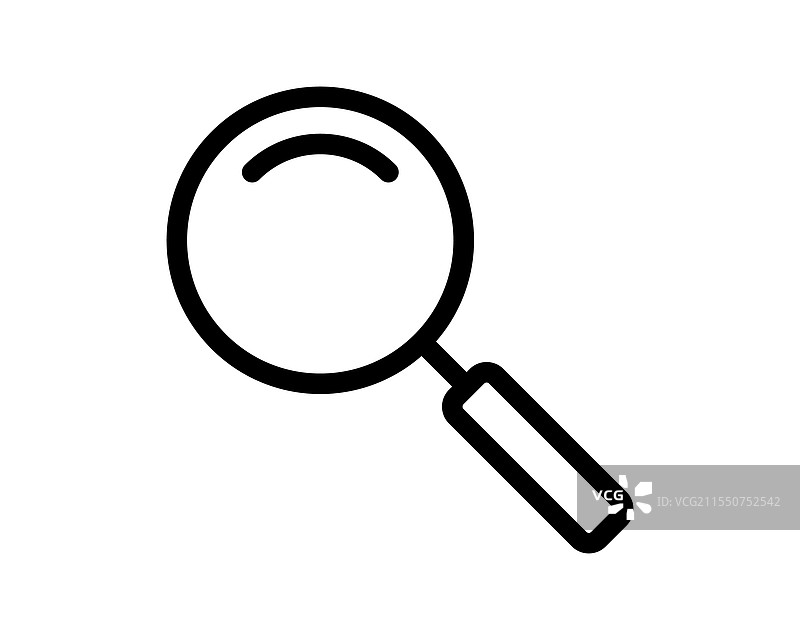 完美的粗黑轮廓放大镜图标图片素材