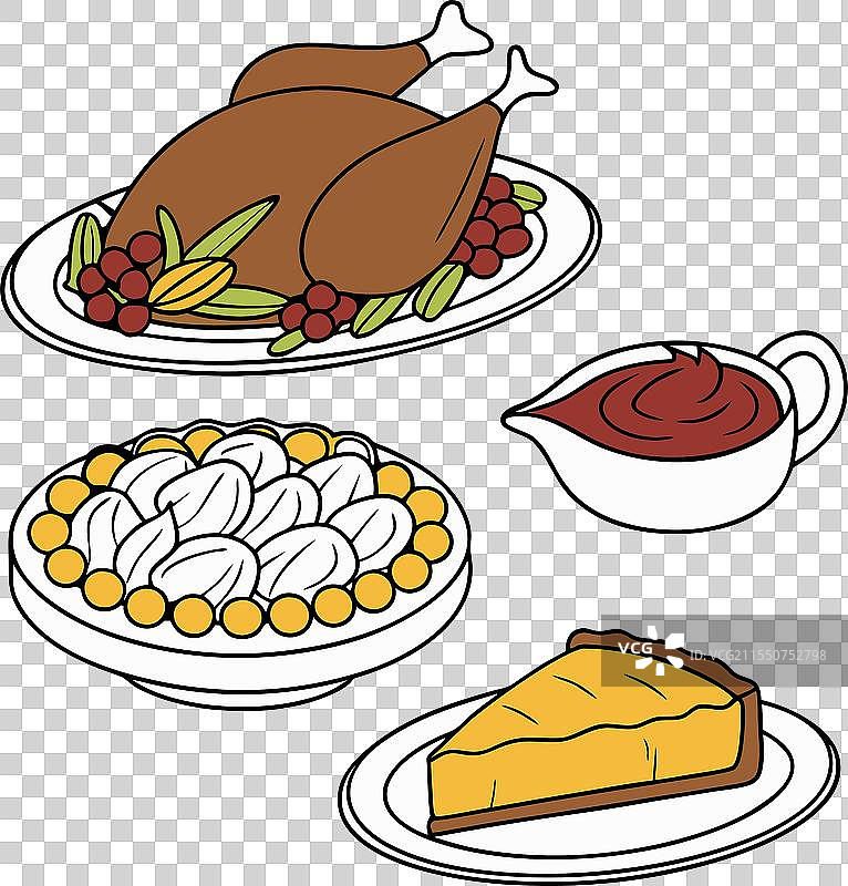 感恩节餐点艺术剪影图像图片素材