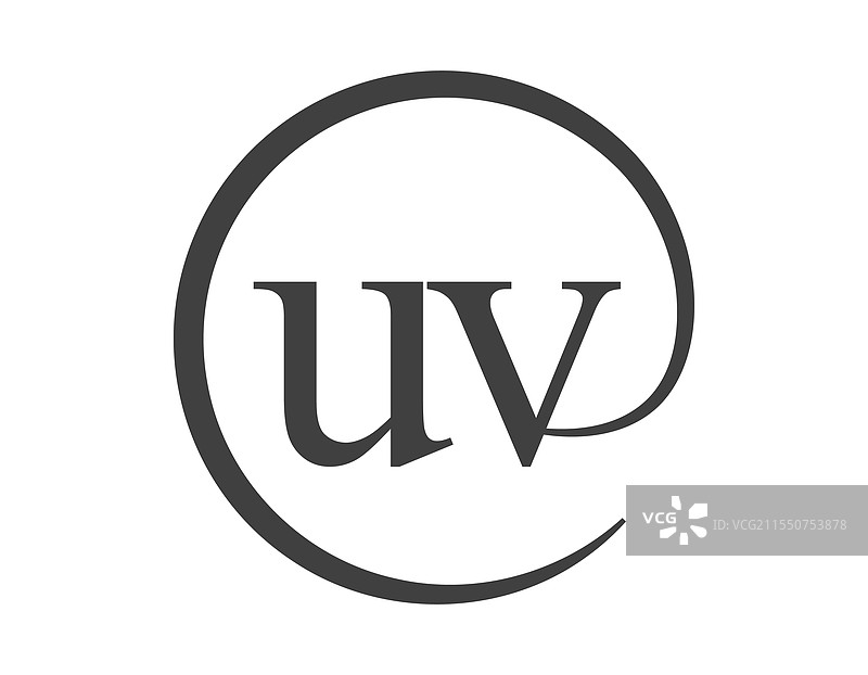 带圆形的两个字母组成的UV标志电子邮件图片素材
