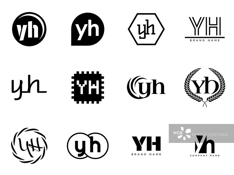yh logo 公司模板 字母 y 和 h 标志设计图片素材