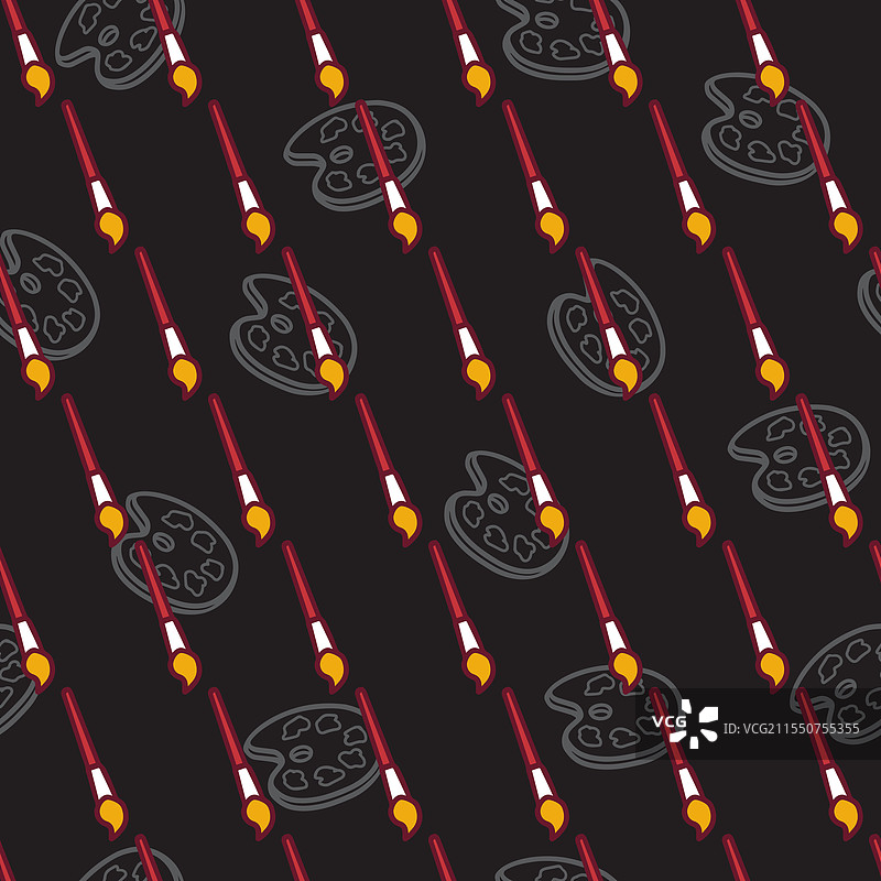 画笔和调色板艺术美感无缝设计图片素材