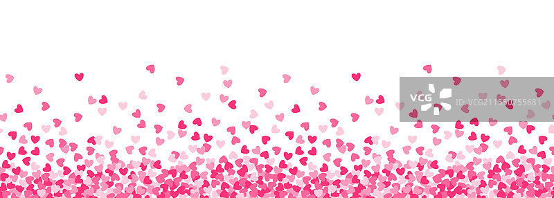 无缝背景，飘落的心形彩纸屑图片素材