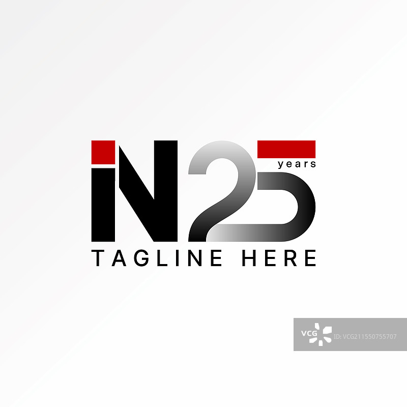 25周年庆祝活动的初始字母设计图片素材