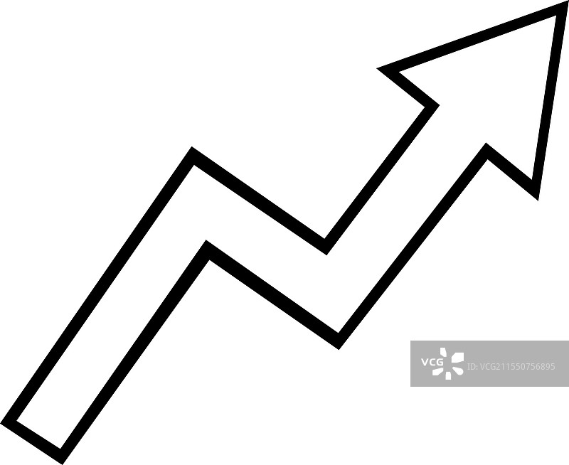 黑白箭头上升趋势图图片素材