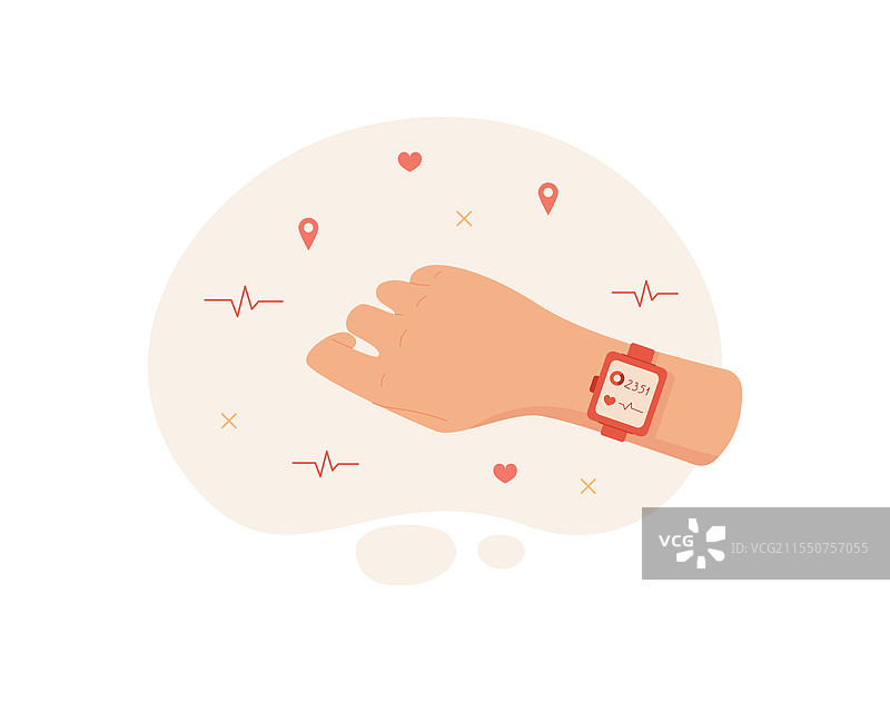 手握智能手表与应用程序图片素材