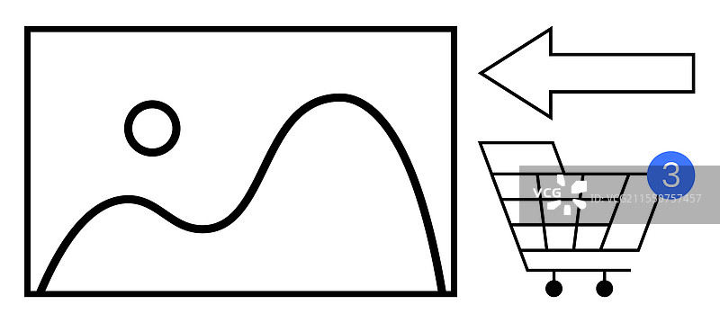 简约风景画，画中有一辆马车图片素材
