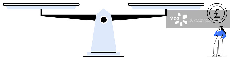 平衡财务决策的天平与人图片素材