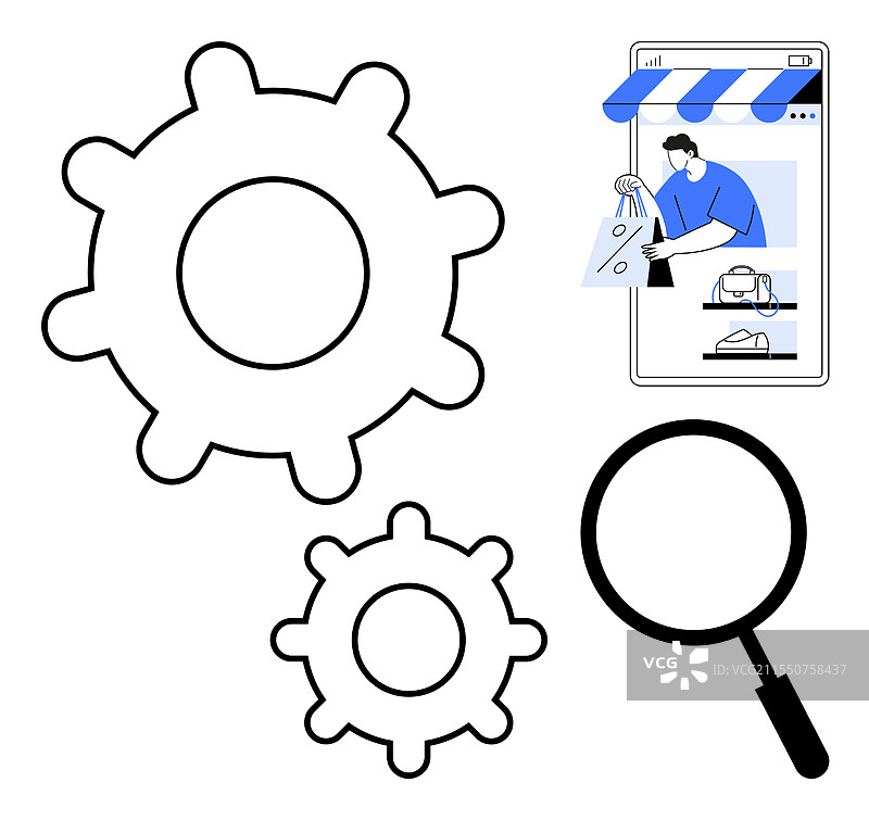 电子商务流程在线购物优化图片素材