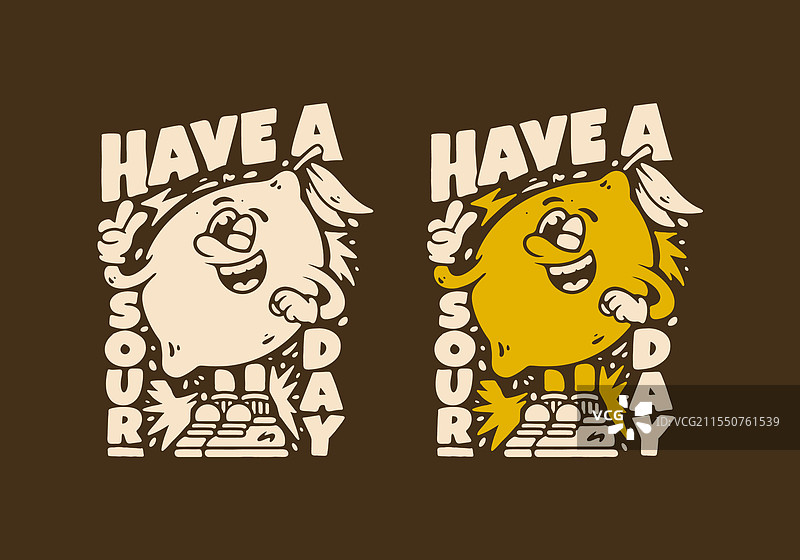 快乐的柠檬吉祥物做出和平手势图片素材