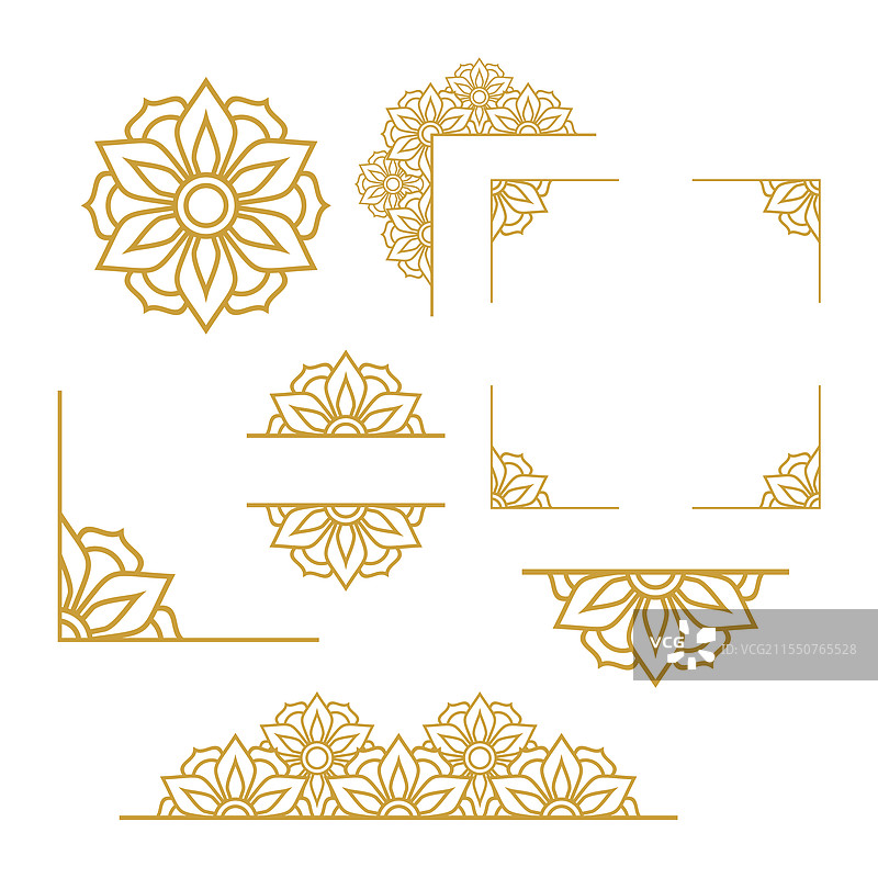 金色曼陀罗框架设计装饰品图片素材