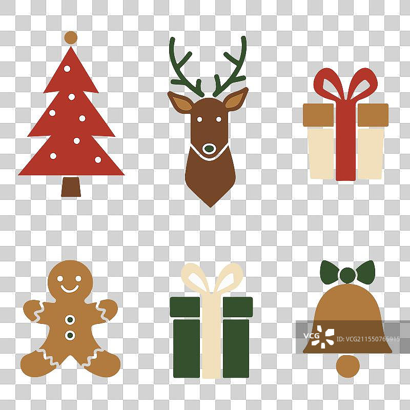 圣诞元素设计套件图片素材