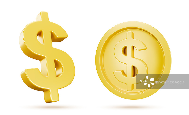 金色3D美元符号图片素材