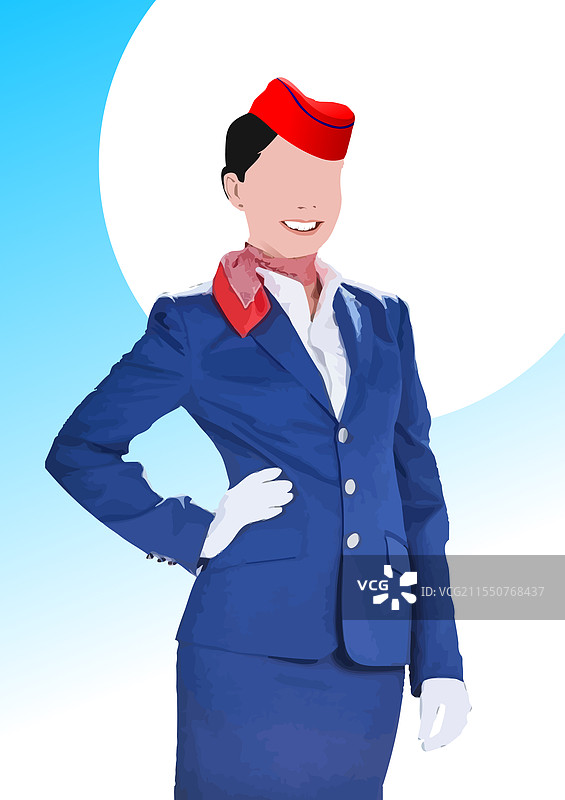 微笑并指向的女空乘图片素材