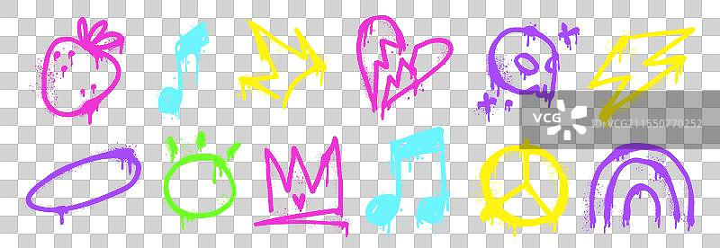 色彩斑斓的喷漆涂鸦艺术作品集图片素材