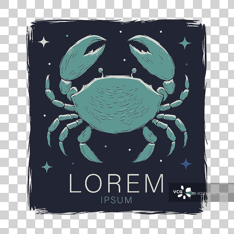 星空背景下的天体螃蟹图片素材