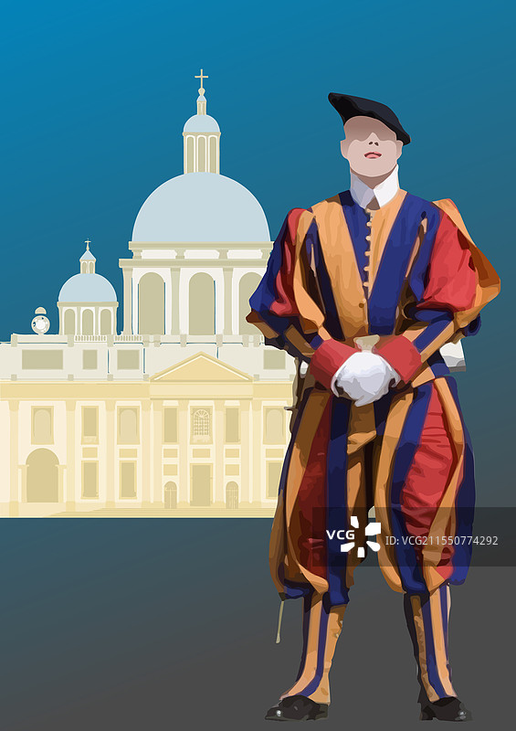 梵蒂冈城的瑞士卫兵 3D图片素材