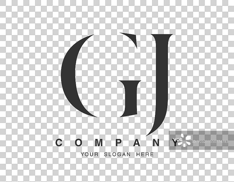 gj logo设计，字母g和j的衬线字体图片素材