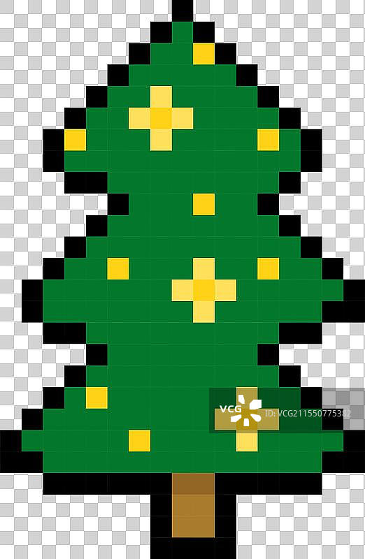 像素艺术圣诞树图片素材