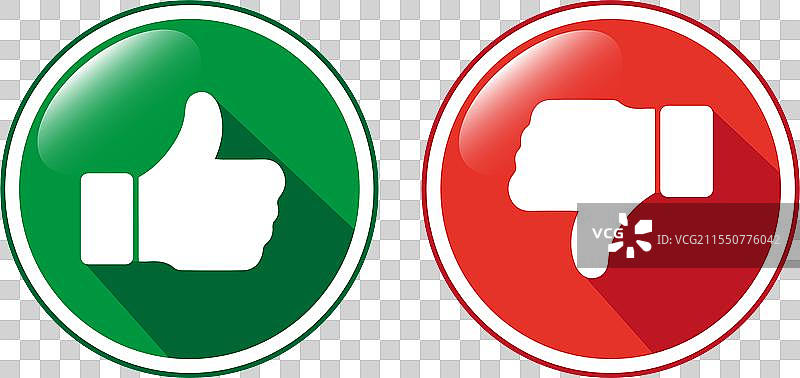 3D点赞和点踩按钮图片素材