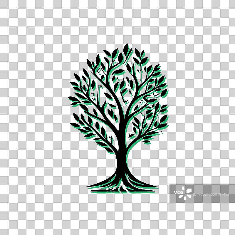 机会成长的钥匙树概念图片素材