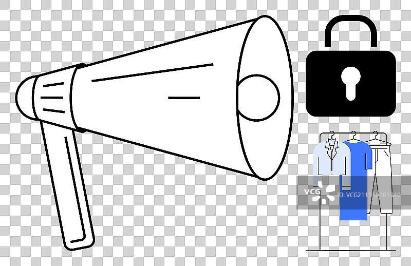 用于公告的扩音器，确保安全保护图片素材