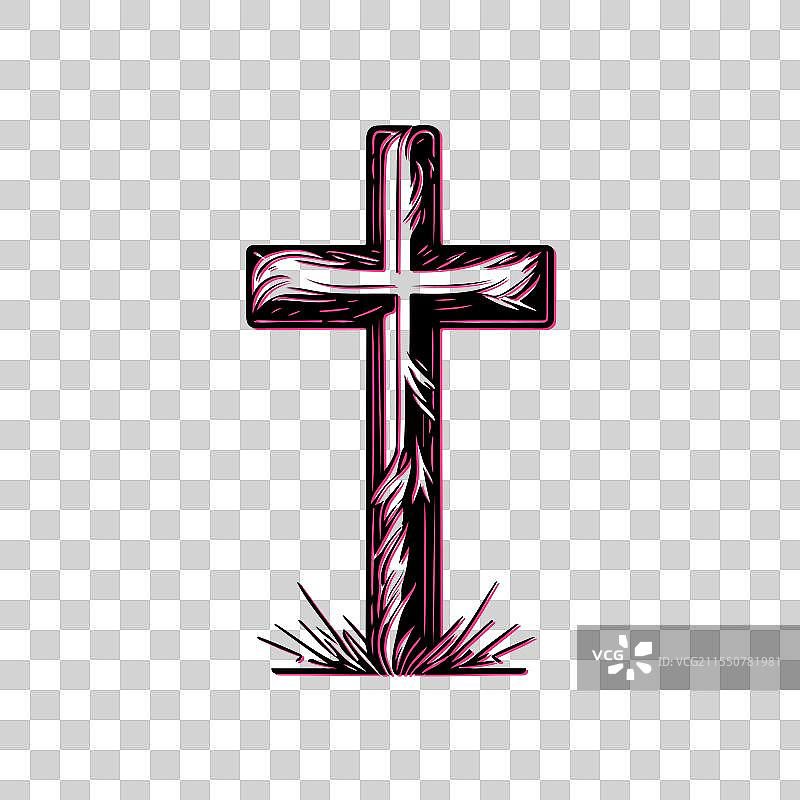 信仰宗教的交叉素描概念图片素材