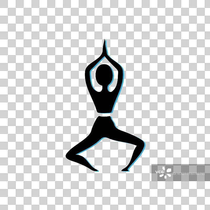 瑜伽姿势剪影，健身健康的概念图片素材