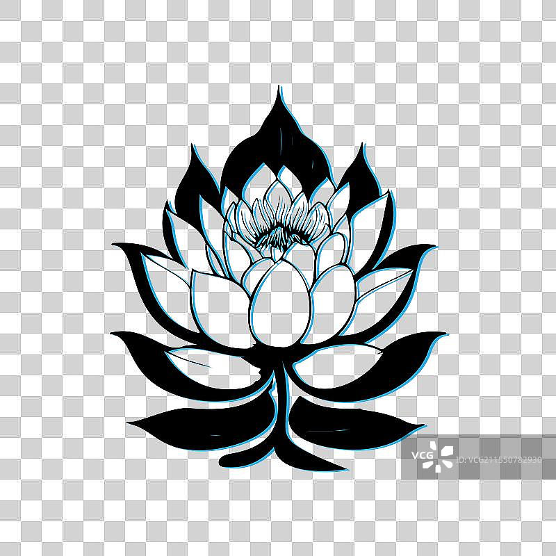 莲花线条艺术，象征纯洁与和平图片素材
